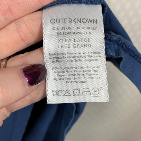 Outer Known Blue Pima Cotton Short Sleeve Tee - Picture 2 of 6